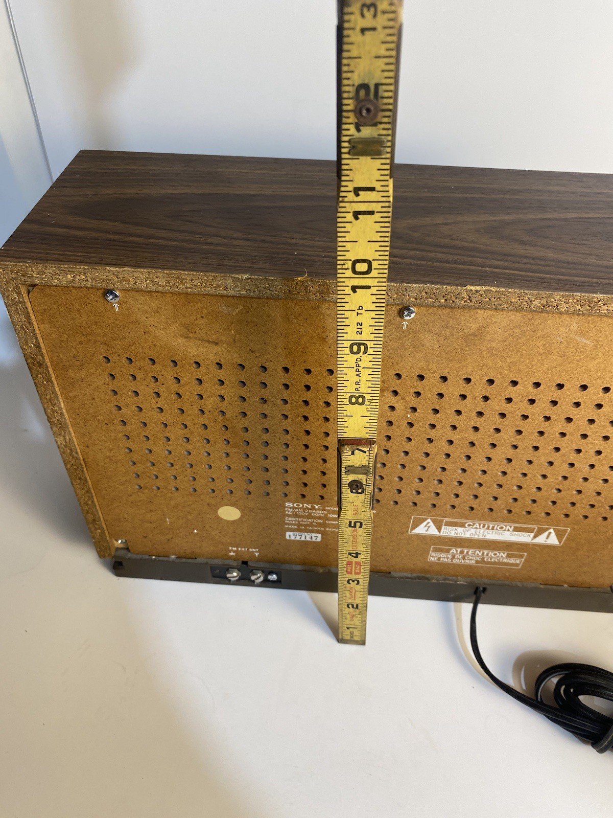 Vintage SONY AM/FM Desktop Radio Model ICF-9740W Wood Grain Tested Working MCM