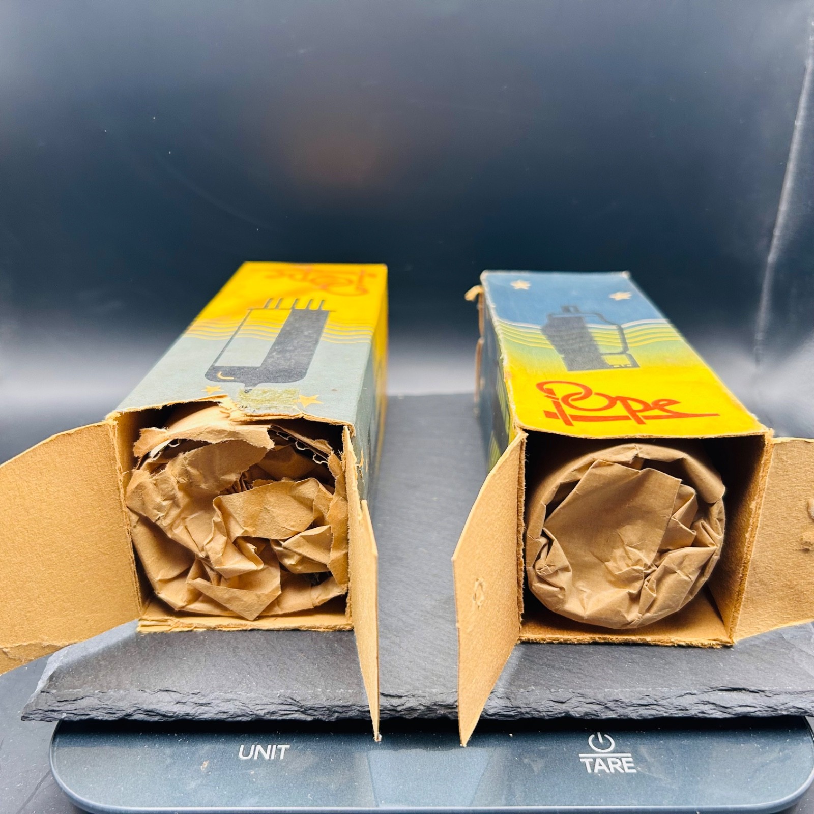 2x Pope ABL1 NOS Boxed Pair Vintage Radio Side Contact Tubes