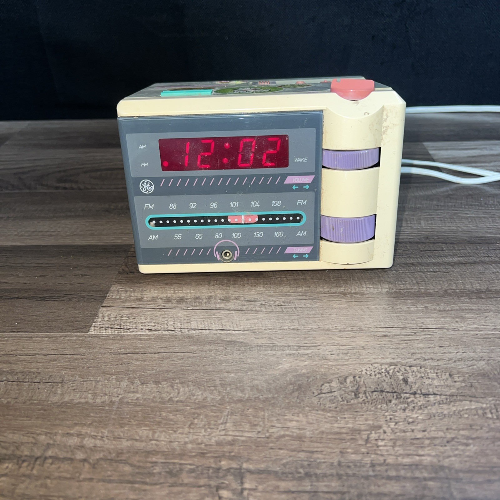 Vintage 80s GE P ‘Jammer AM FM Radio Alarm Clock Retro Tested Works
