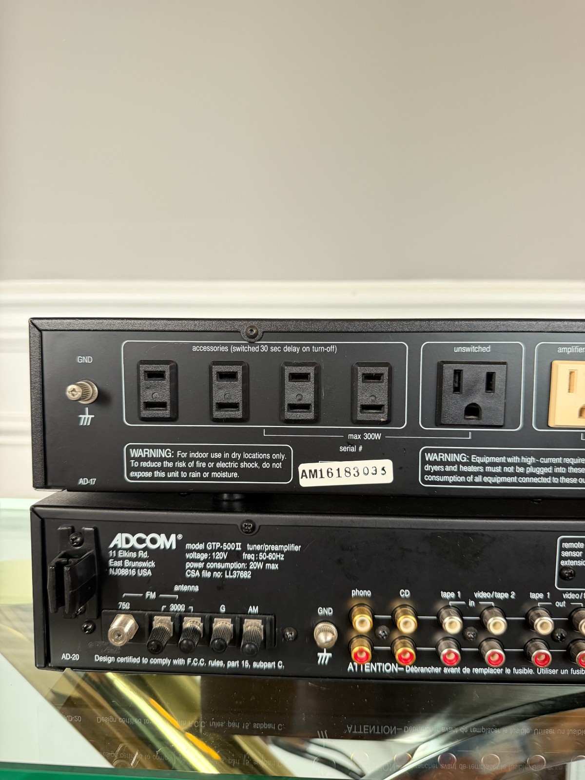 ADCOM GTP-500 II Stereo Preamplifier/Tuner + ACE-515 AC Enhancer Tested Works