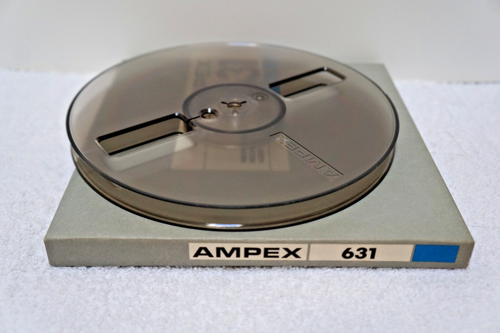 7″ inch AMPEX 631 EMPTY TAKE-UP reel to reel + box for 4-track 3.75 ips 7.5 ips