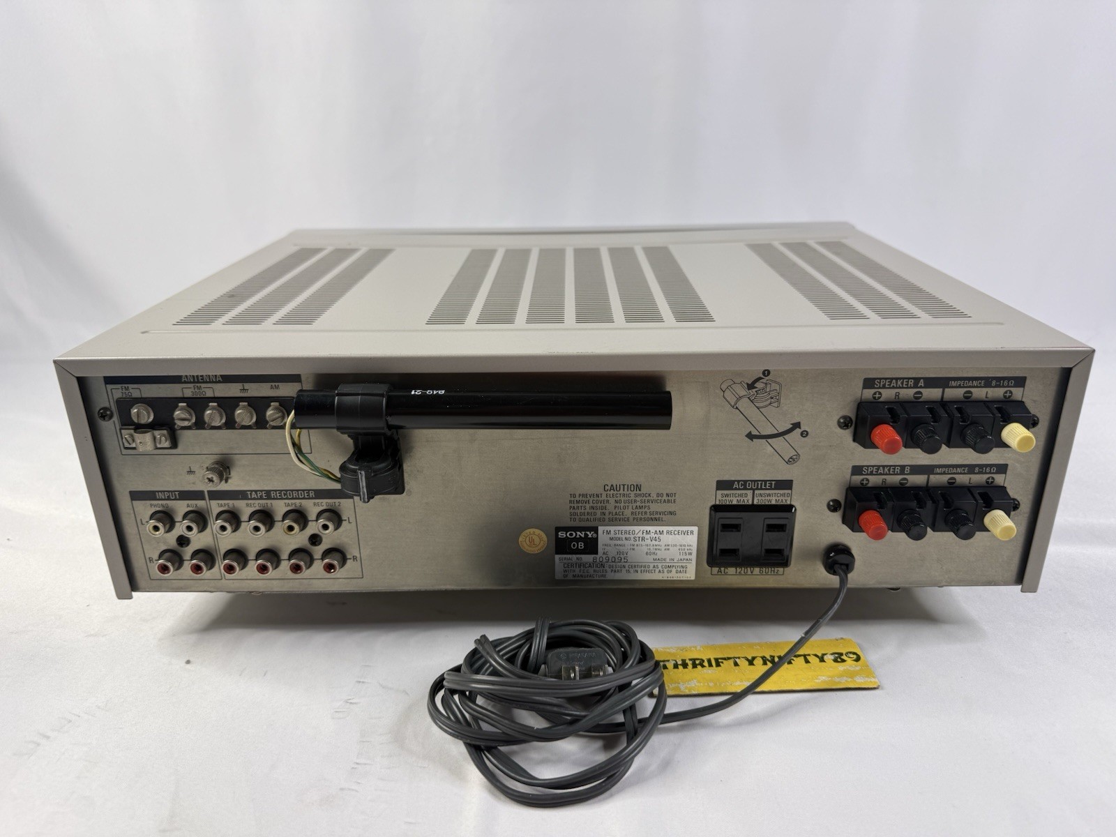 Vintage 1981 SONY Stereo Receiver STR-V45 Am Fm Aux Phono 40w Clean 👍