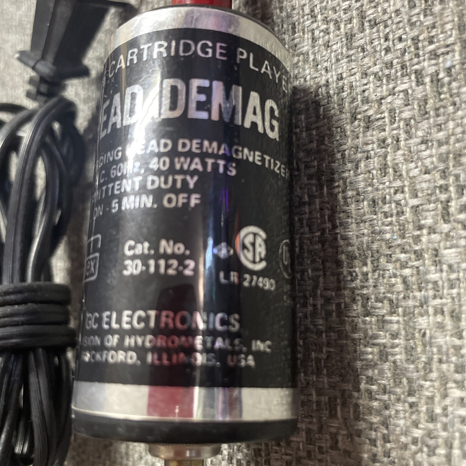 Vintage Audiotex Tape Cartridge Player HEAD DEMAG Demagnetizier No 30-112-2