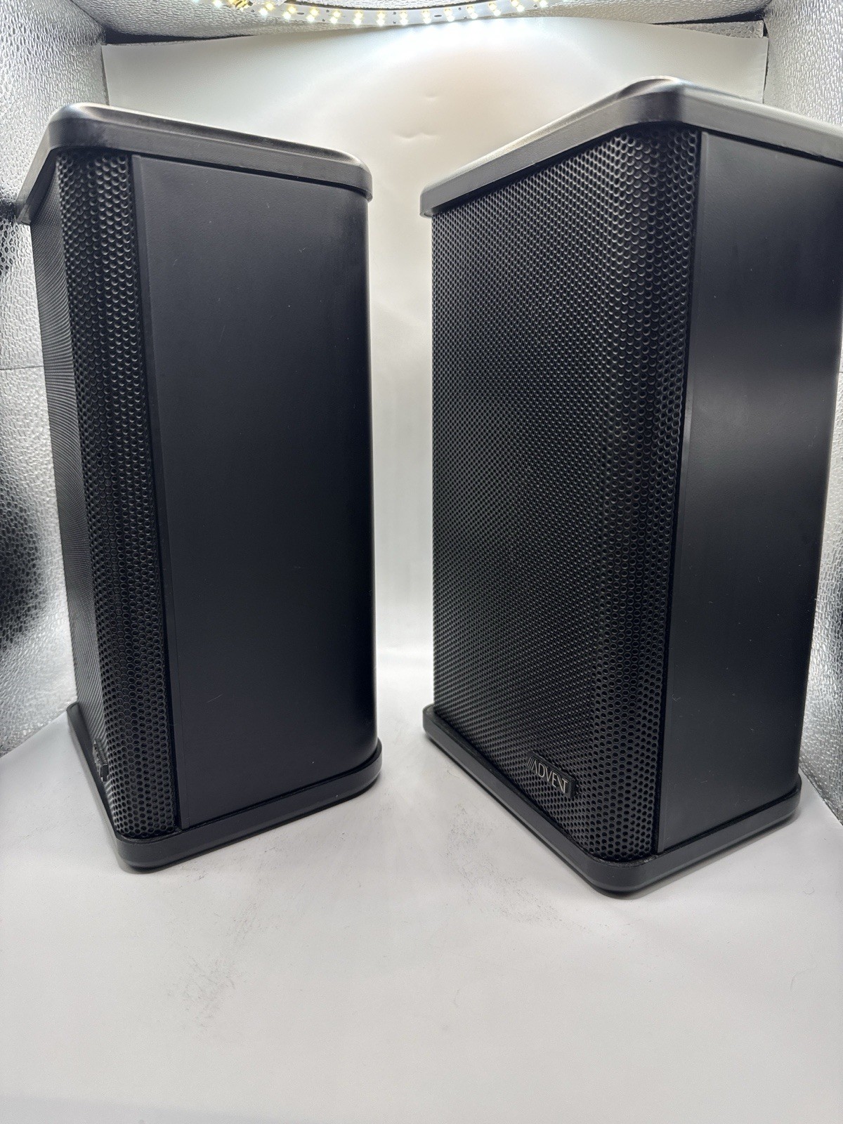 Advent Indoor Outdoor Mini Advent Speakers Pair Black Tested Working Vintage