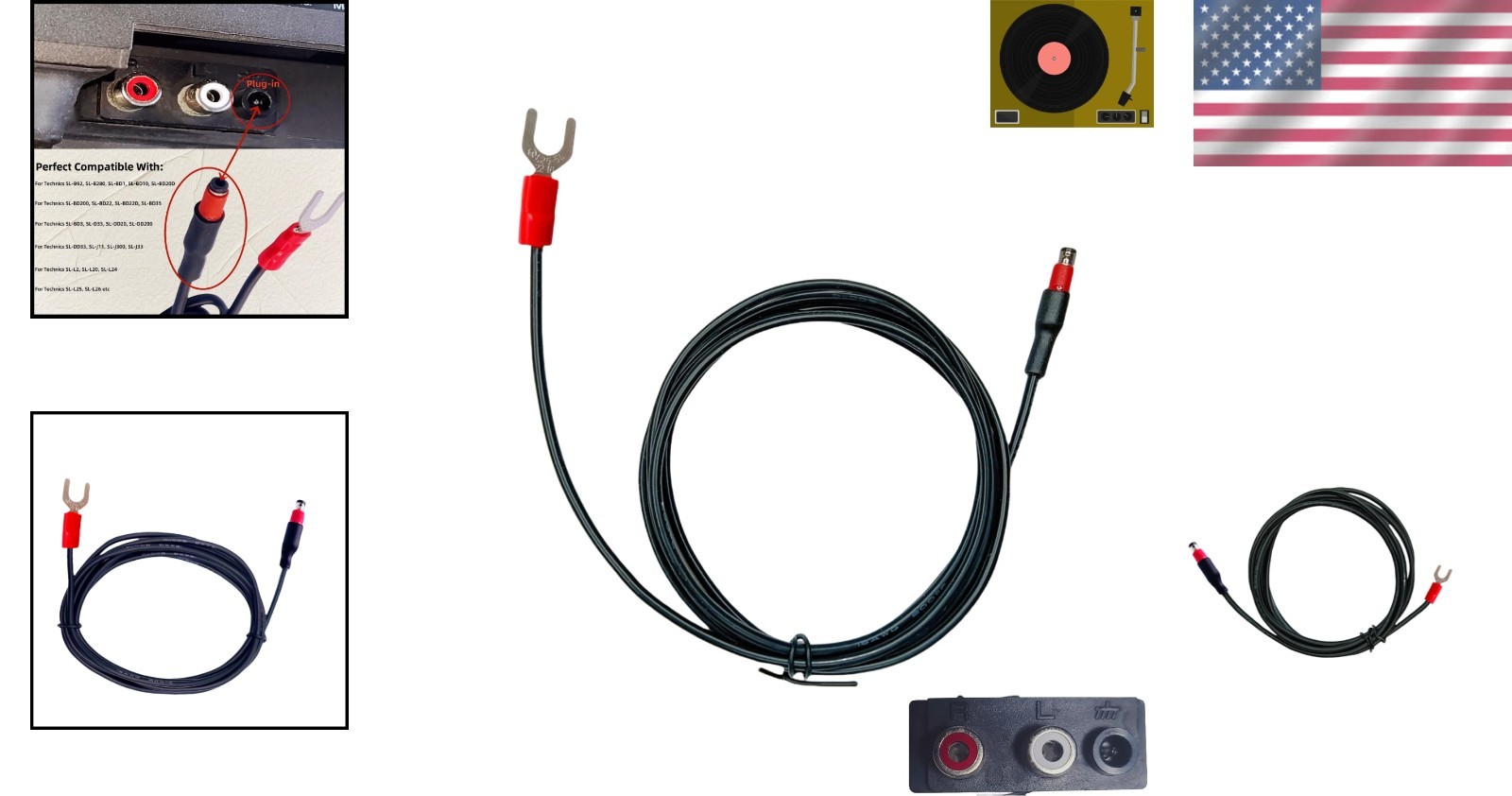 5-Foot Plug-in Ground Wire for Technics Turntables – Eliminates Hum & Static