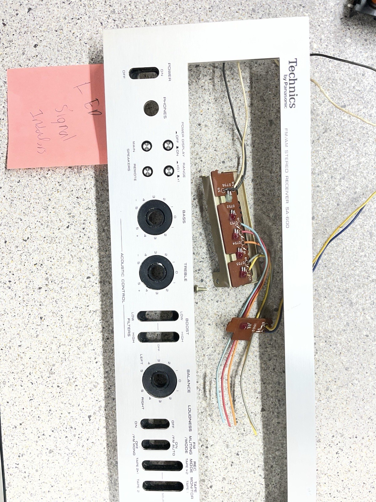 Technics SA 600 Input Selector Board LED And Screws Working