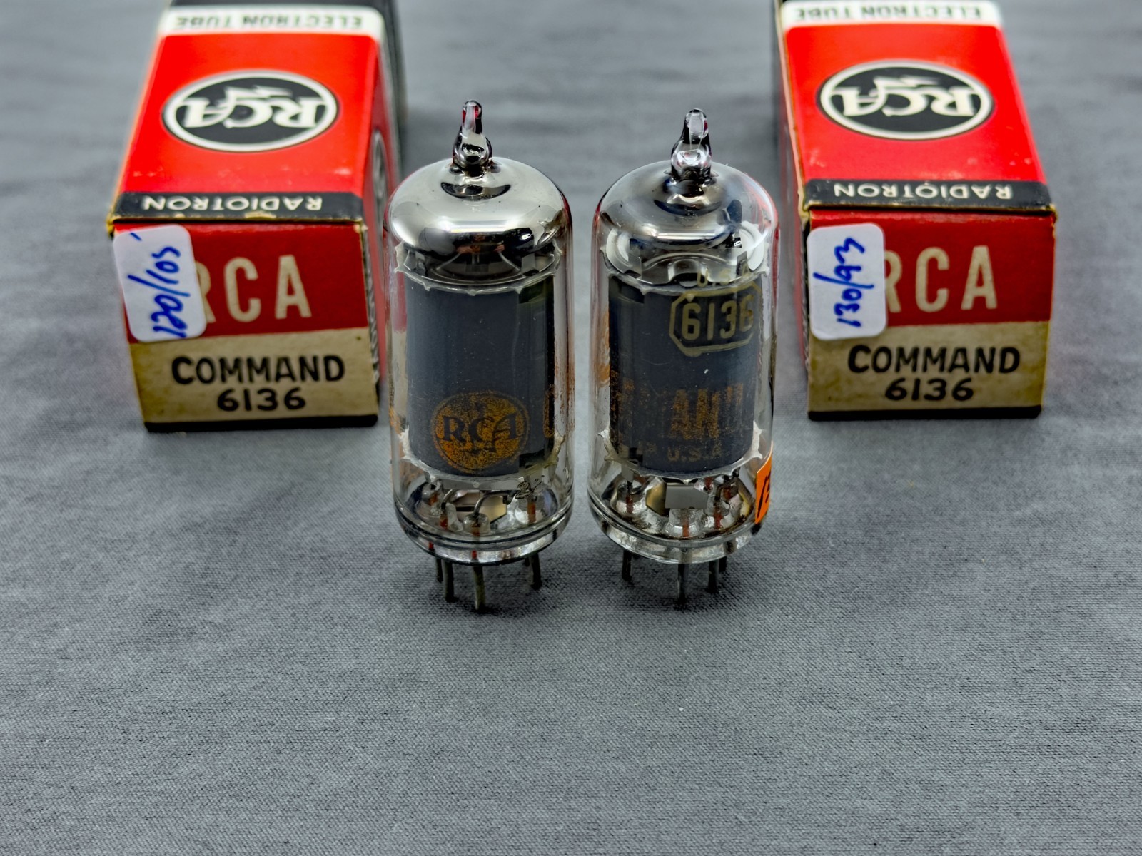 NOS Pair RCA Command 6136 6AU6 Tubes NIB Cond Test NOS Amplitrex