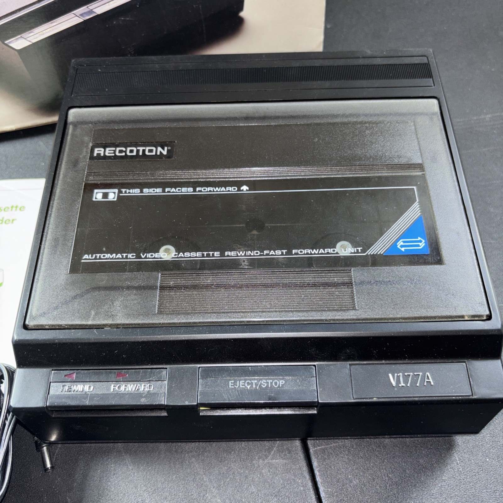 Recoton Ultra Rapid VHS Video Cassette Rewinder Model V177A Tested Works Great