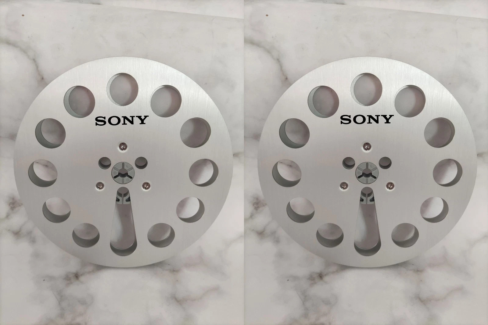 One pair gold TAPE REEL Sony 7″ inch Light Metal Aluminum Take Up Reel