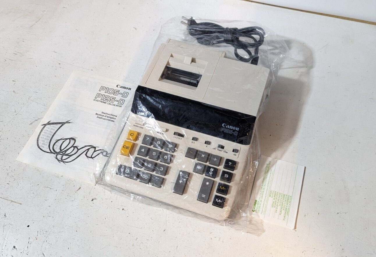 Vintage Canon Calculator and Printer P125-D Brand New Display 10 Digit