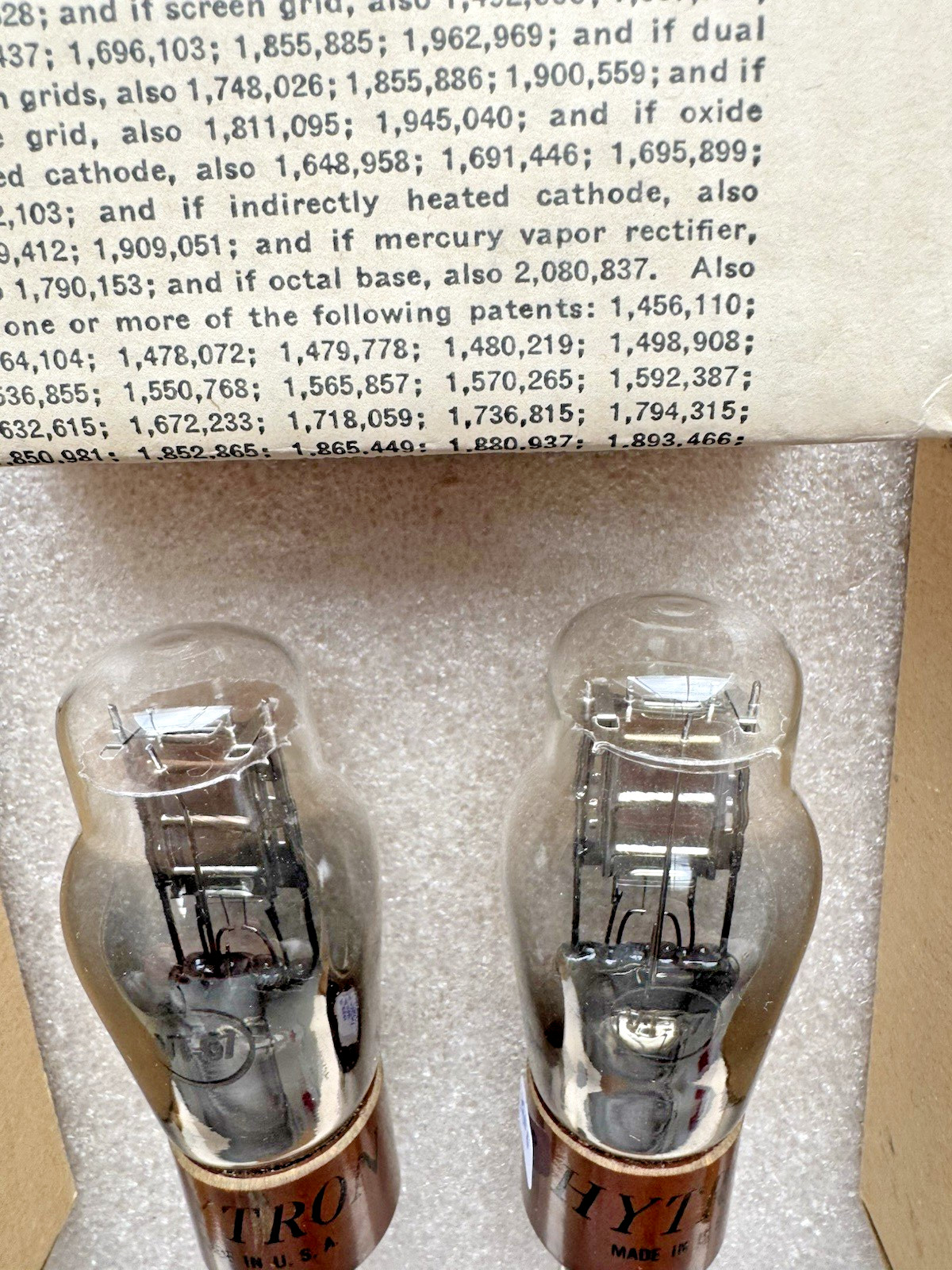 Hytron 30 Special VT-67 Brown Base Matching Pair Tubes Test NOS