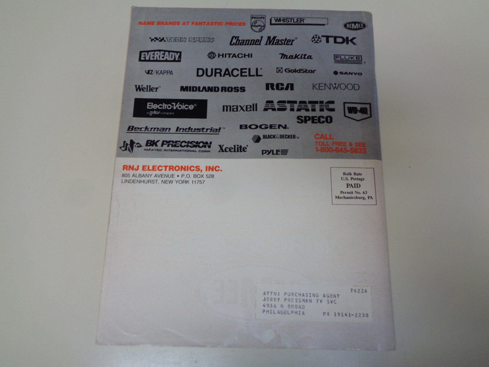 RNJ Electronics Supply Catalog 1989 Test Equipment Amateur Ham Radio