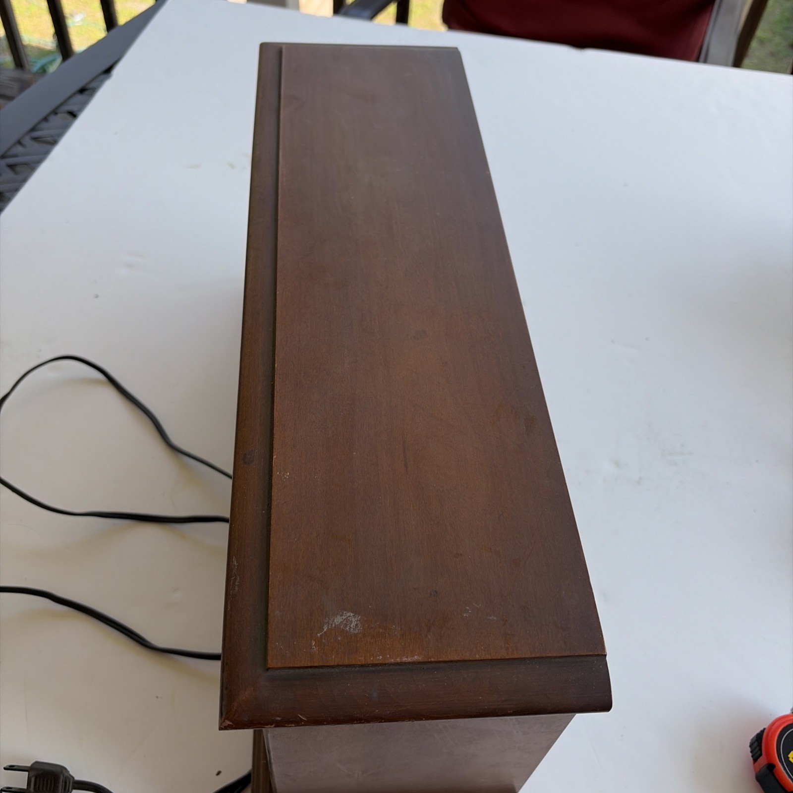 Vintage SEARS Silvertone AM/FM Table Radio Wood Cabinet Missing A Knob