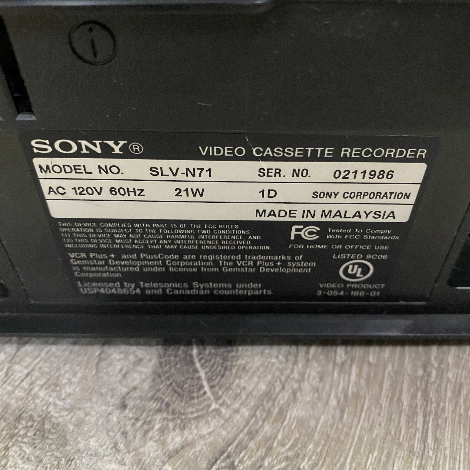 Sony SLV-N71 VCR 4 Head HiFi Stereo VHS Player/Recorder Tested No Remote 🔥🔥🔥