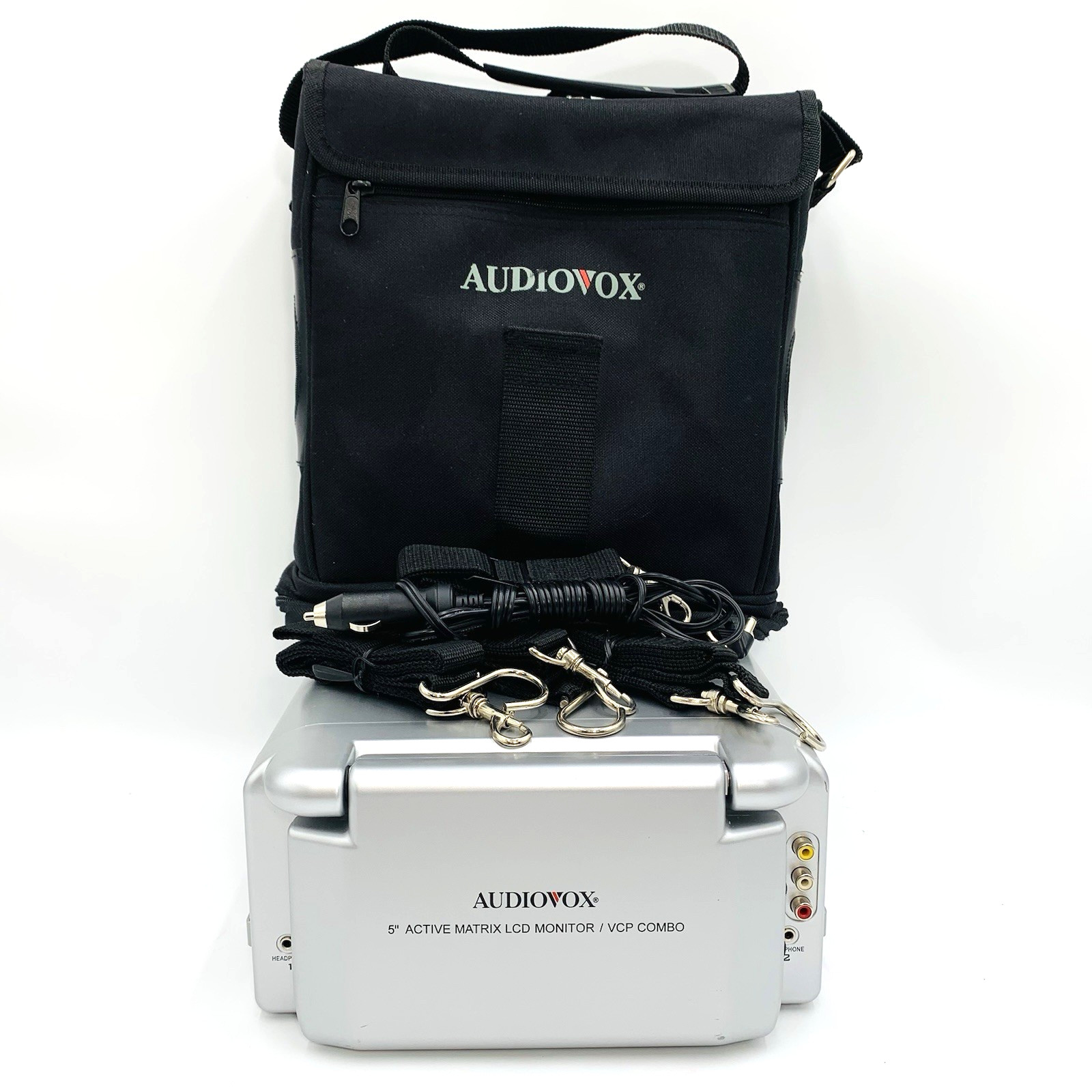 Audiovox VBP2000 Portable VHS VCR 5″ LCD Video In A Bag 12V Tested Works