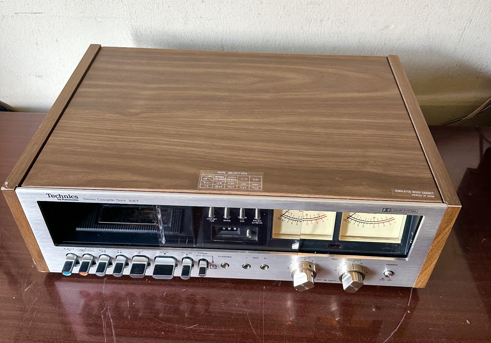 Technics 630T Tape Deck, Partially Works, Needs Capstan Pinch Roller Repaired