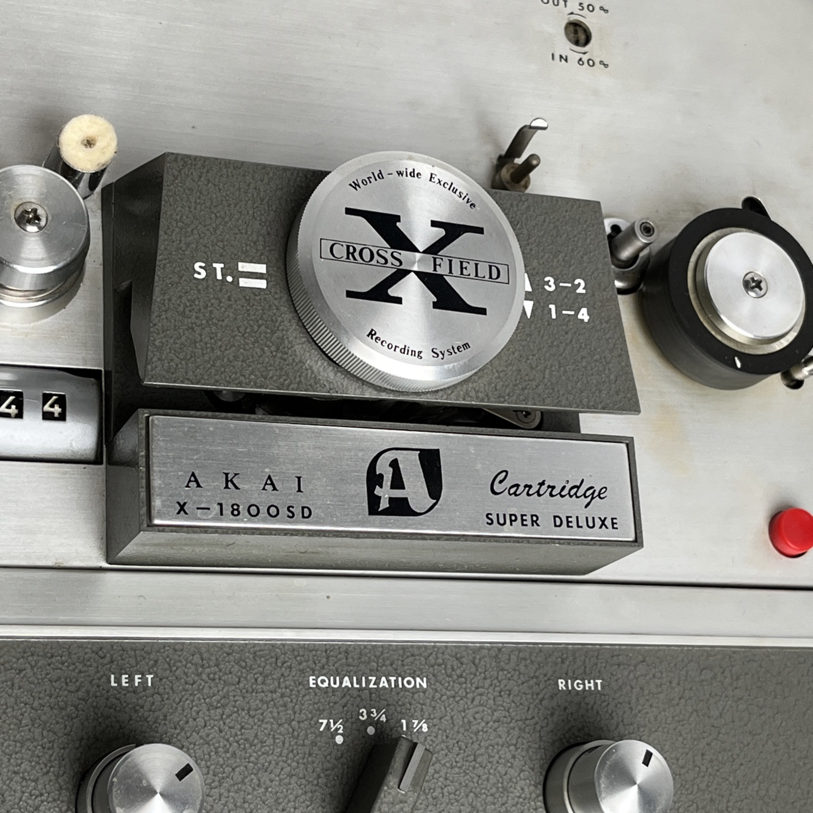 Akai X-1800SD Reel to Reel 8 Track Recorder Super Deluxe + 4 Reels TESTED READ