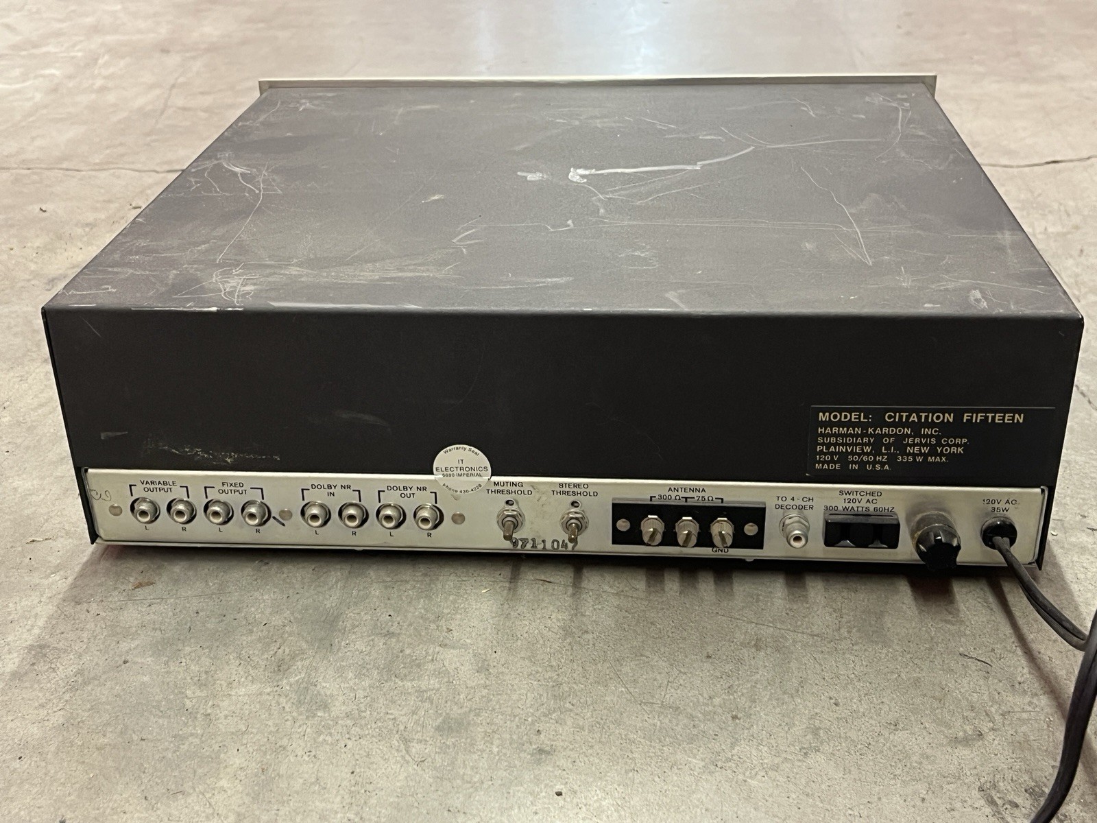 Harman Kardon Citation Fifteen Vintage FM Tuner Working USA Audiophile