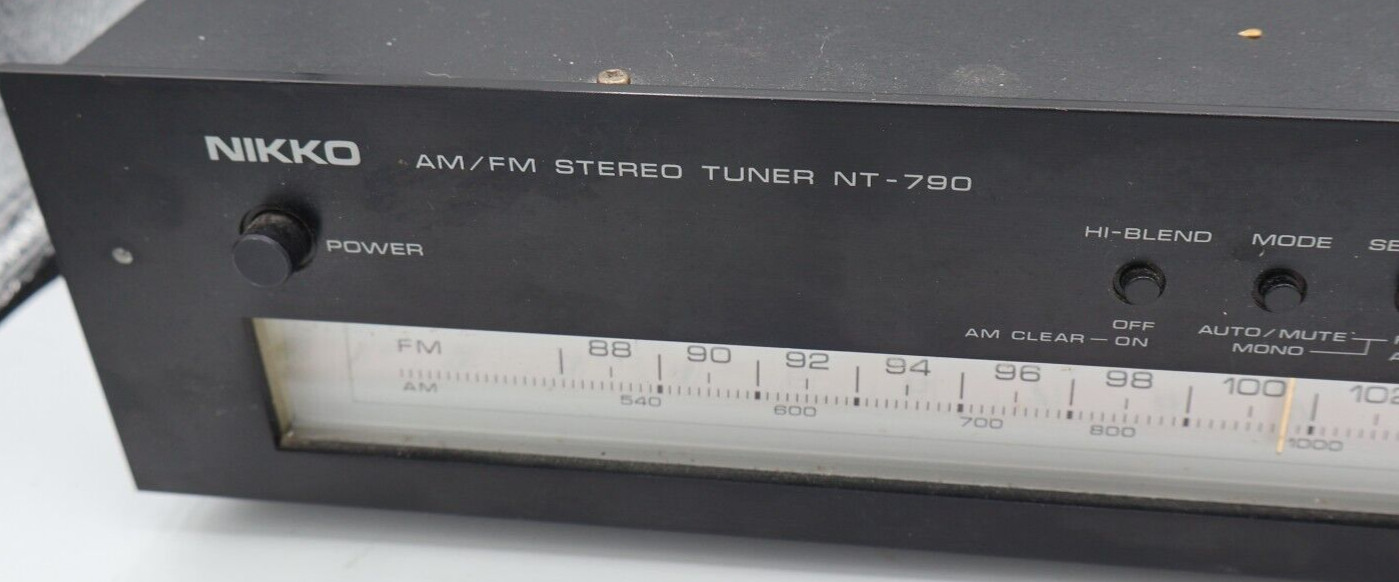Nikko NT-790 Analog AM / FM Stereo Tuner Vintage Black