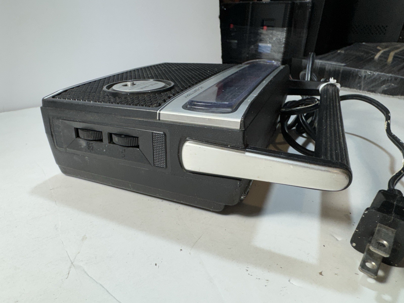 Vintage Panasonic RF-549 AC/Battery Power AM FM Portable Radio Black & Silver