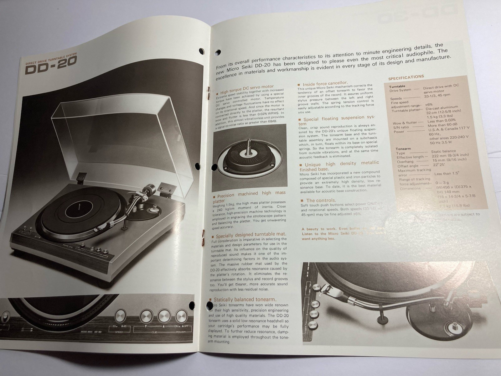 Micro Seiki Stereo Record Player Systems Catalog/Brochure