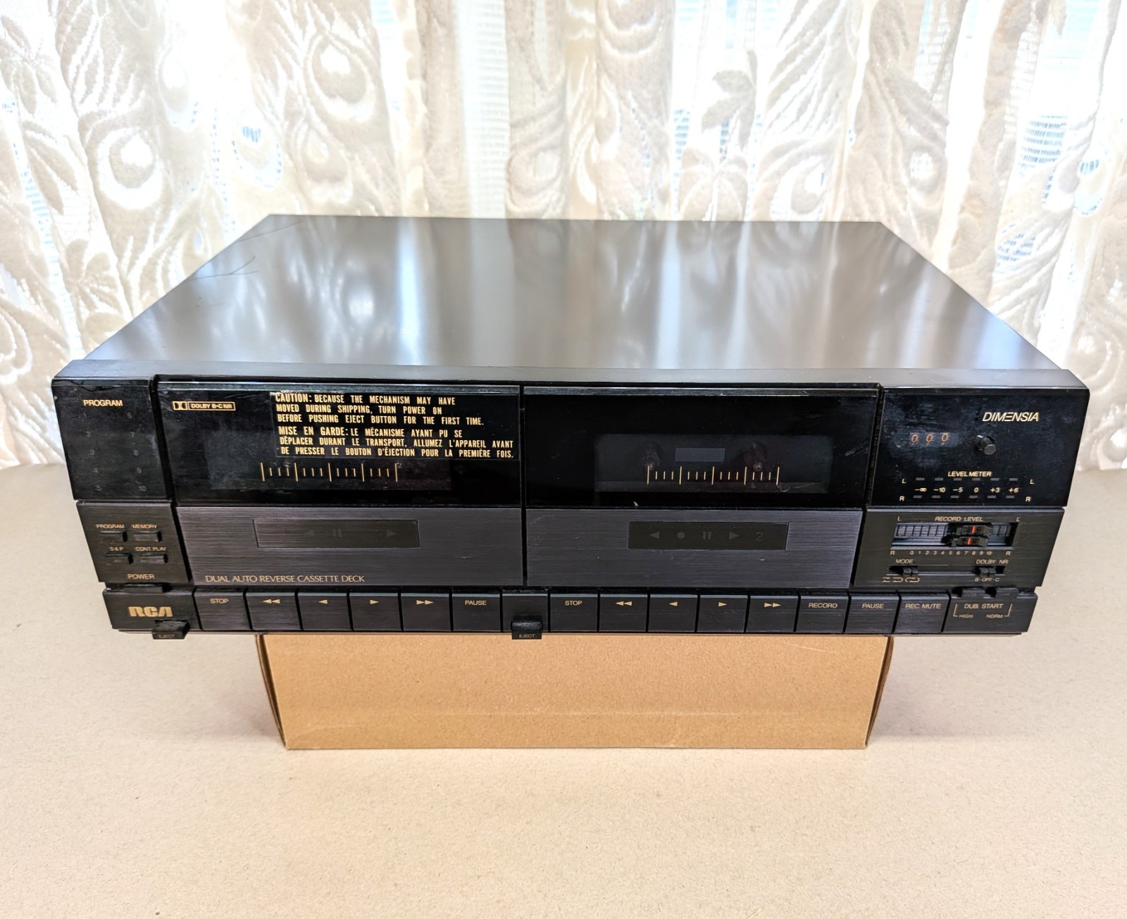 RCA MTR225 DIMENSIA DUAL AUTO REVERSE CASSETTE DECK – PARTS OR REPAIR ONLY