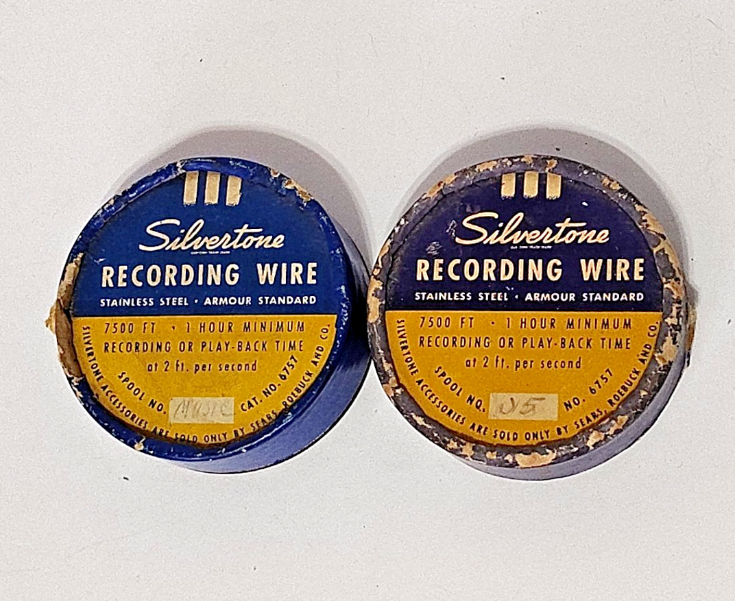 Pair of Vintage SILVERTONE Recording Wire Spool Sears Roebuck Original No. 6757