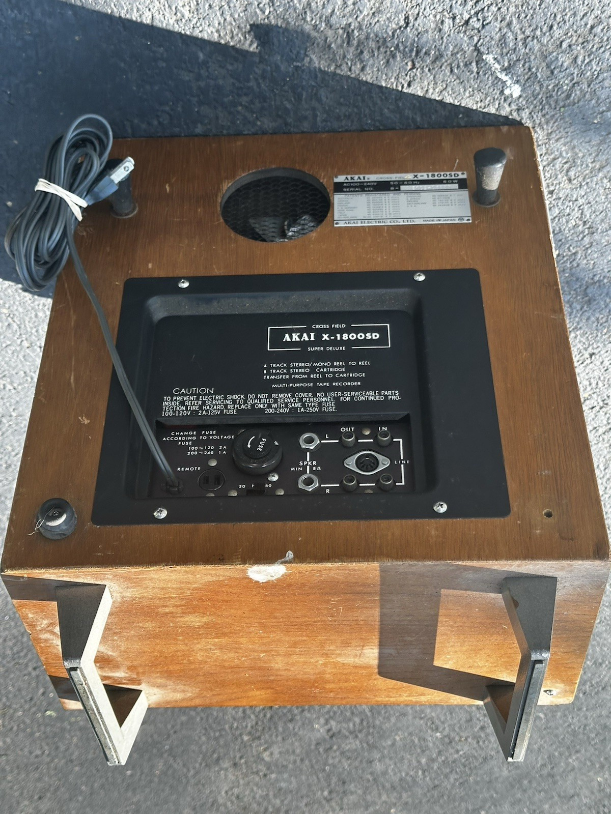 Akai X-1800SD Cross Field Reel to Reel 8-Track Recorder Parts Repair Untested