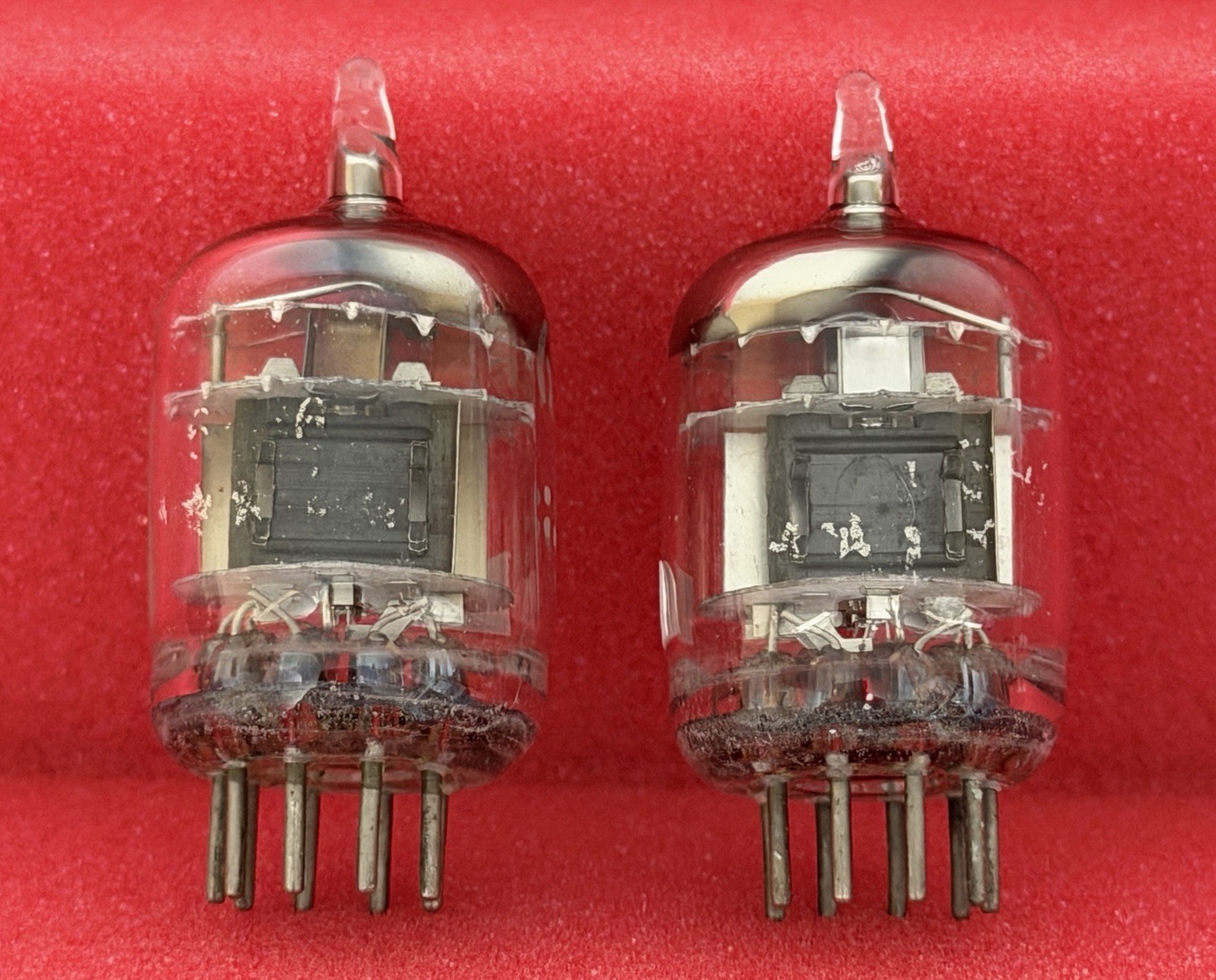 Two GE 6386 Tubes /Amplitrex Tested +100%/D Get /x3 Mica /Black Plates 1958 Date