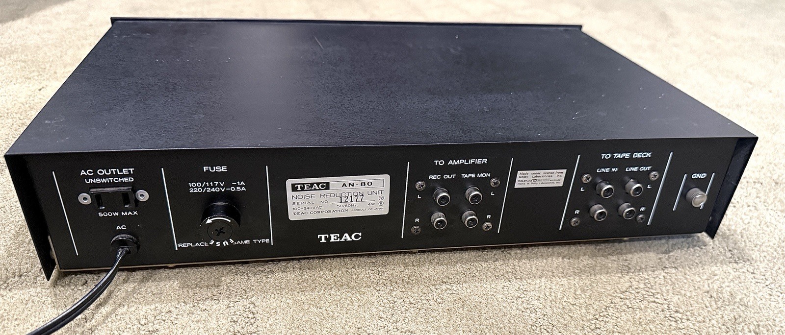TEAC An-80 Dolby Noise Reduction Unit Tape Deck Recording Equipment
