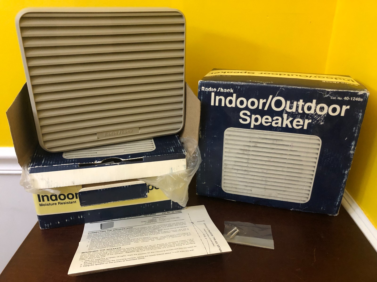 Pair Of New 1993 Radio Shack Indoor/Outdoor Mounted Speakers Cat. No. 40-1248B