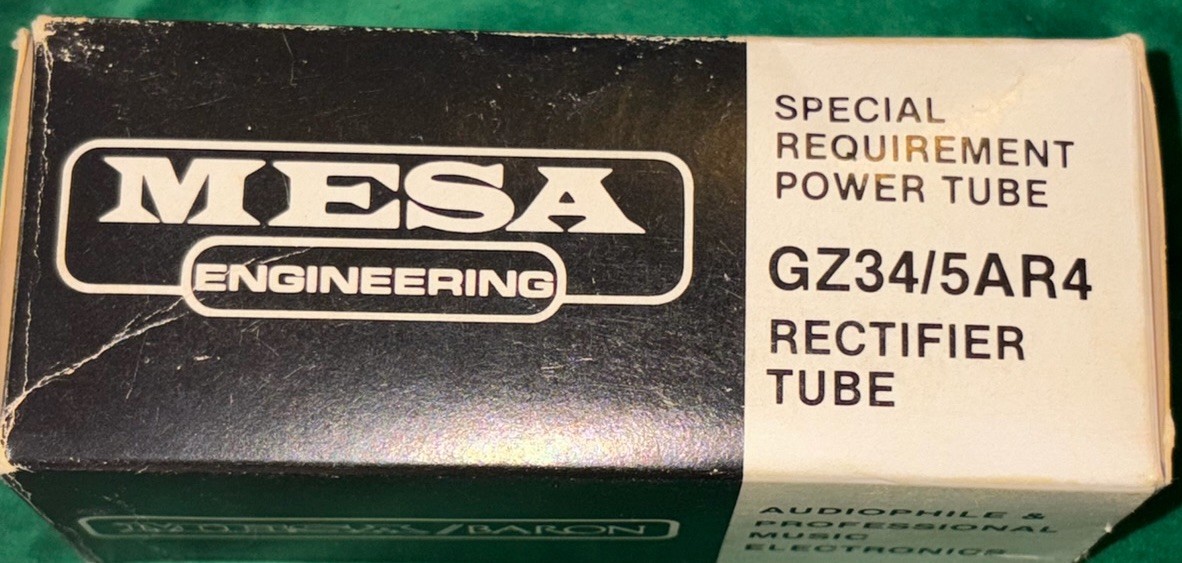 GZ34/5AR4 Mesa Baron Copper Plates Halo Getter Tube Strong Rectifier NOS Rare