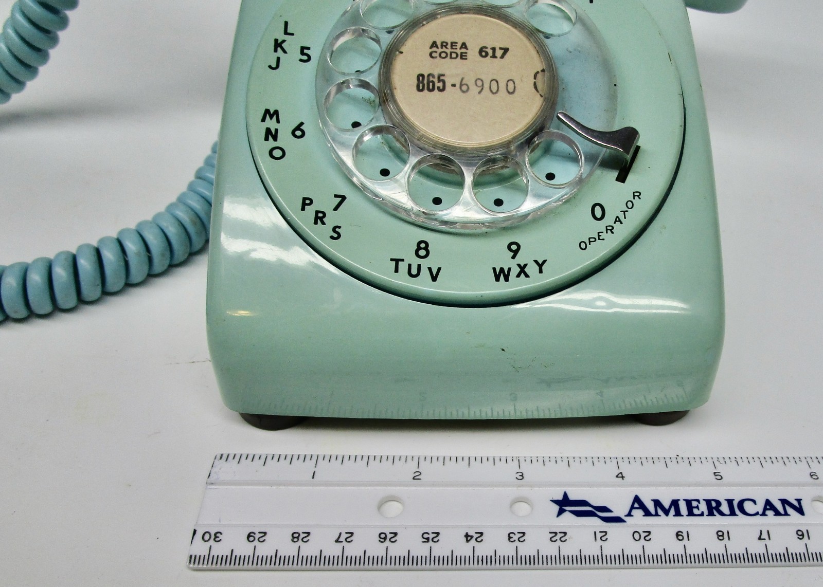 Vintage Bell System Western Electric rotary phone telephone turquoise blue green