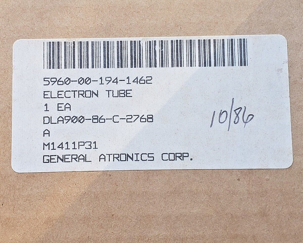 Vintage General Atronics CRT Electron Tube Round Part #M1411P31