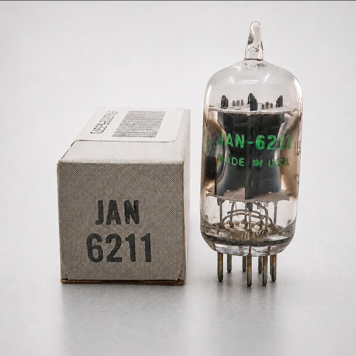 GE JAN 6211 / 12AU7-Type Dual Triode Tube NOS Balanced Maxi TesT
