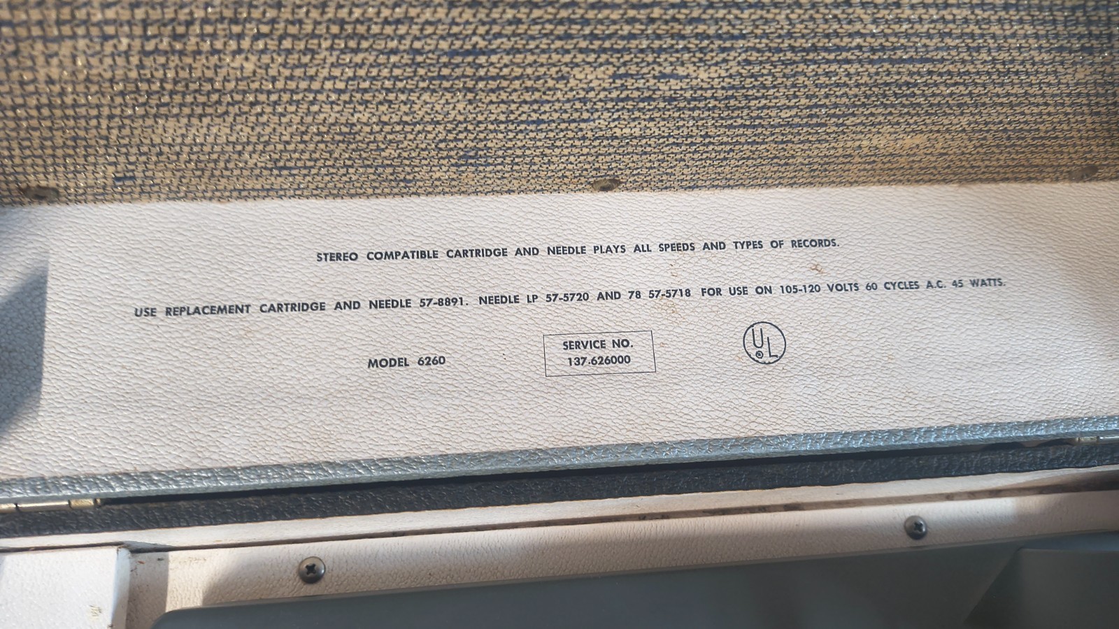 Sears Silvertone 6260 Portable Suitcase Record Player Turntable – Works/Read