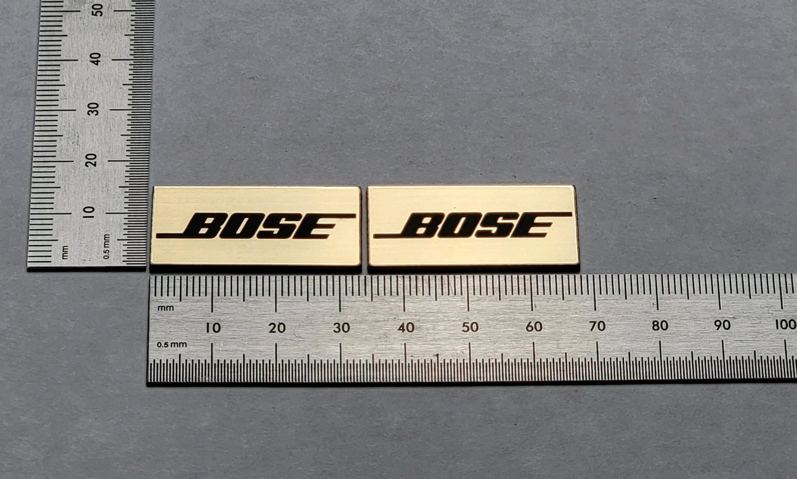 Bose Speaker Badge Logo Emblem Brushed Gold With Self Stick Adhesive