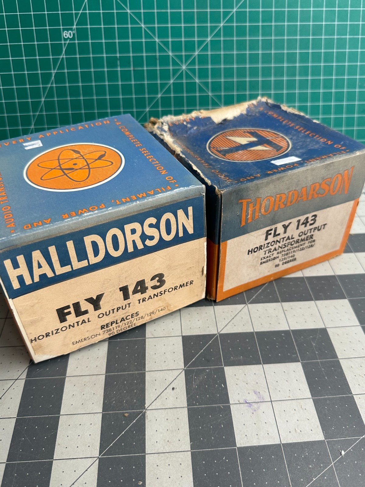 2-pack VINTAGE Halldorson Fly-143 Power Horizontal Output Transformer 90-degree