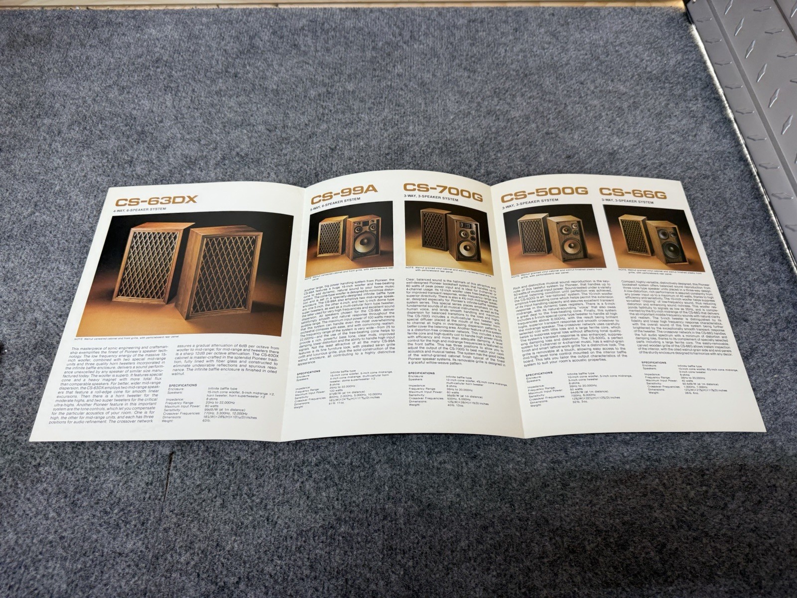⭐️Original Pioneer Speaker Dealer Brochure CS-63DX CS-99a CS-700g CS-500g & MORE