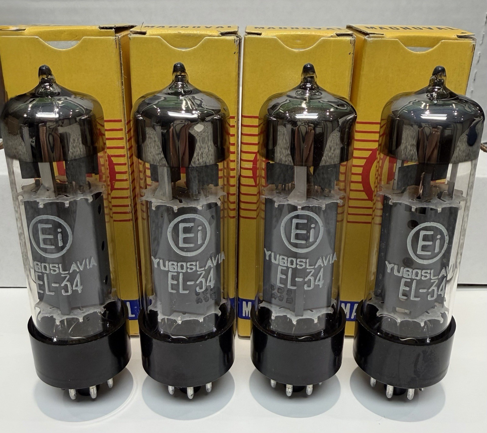 NOS Quad (4) Ei Yugoslavia EL34 6CA7 Tubes Closely Matched Current/Gm/Emissions