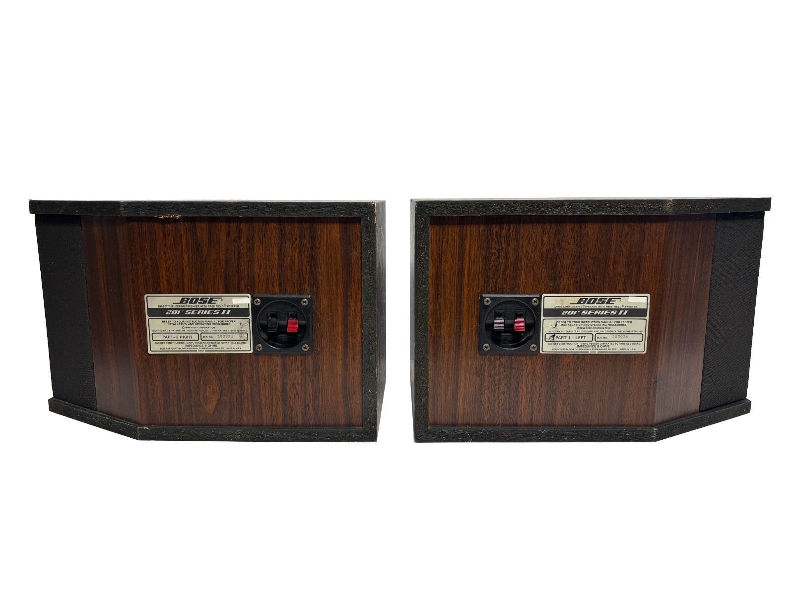 Bose 201 Series II Direct/Reflecting Wood Bookshelf Speakers Vintage Pair – Nice