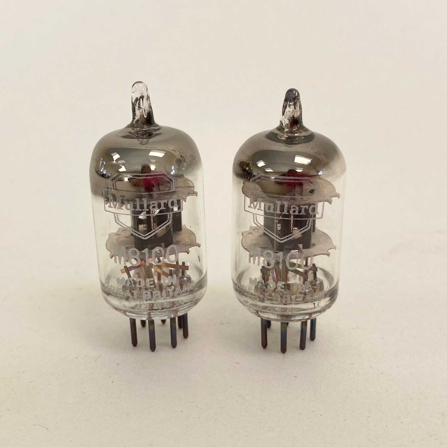M8100 CV4010 5654 EF95 MULLARD VINTAGE PAIR VALVE TUBE – SQUARE GETTER BLACK …