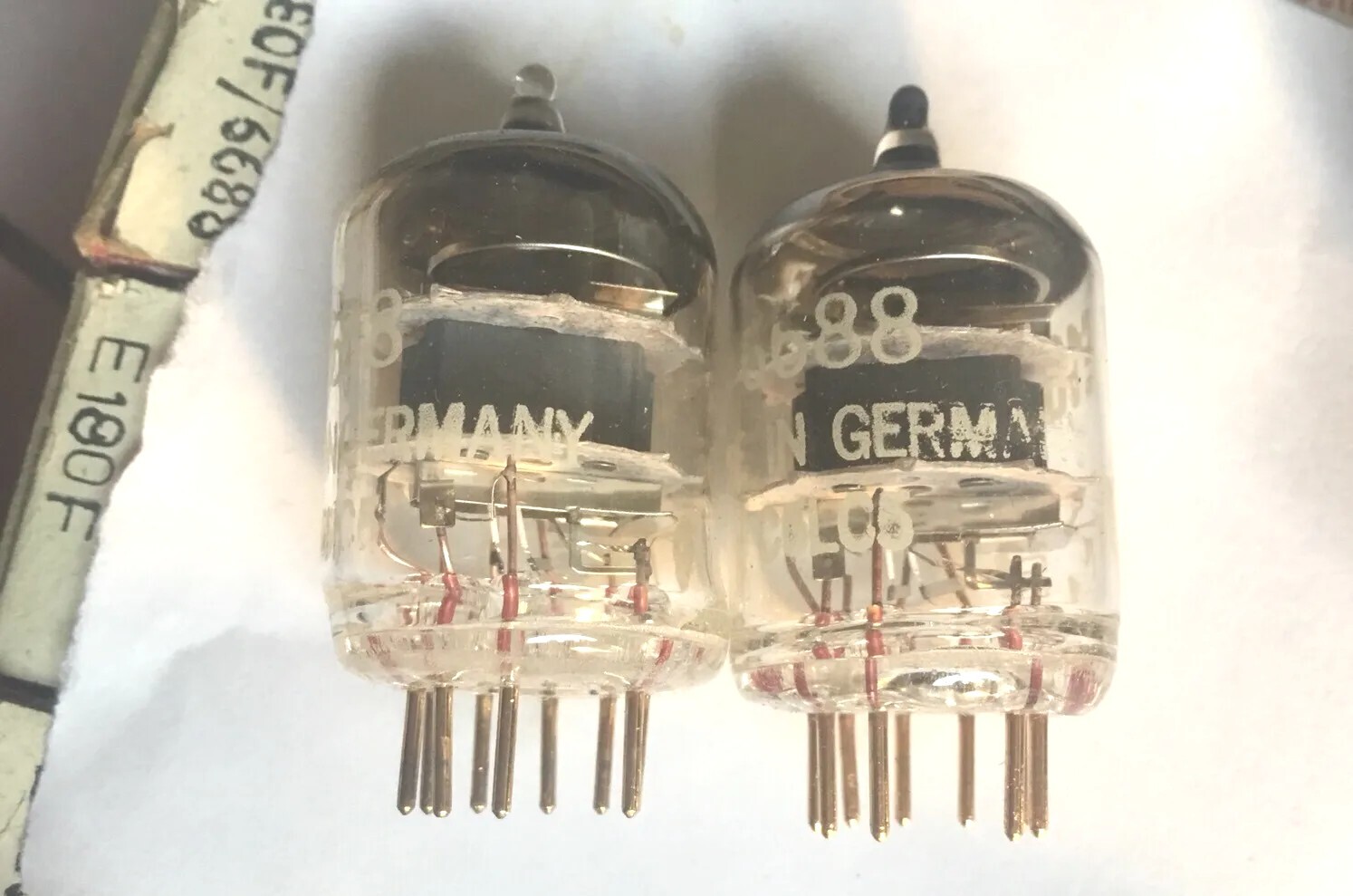 4 X Tube 6688 E180F Gold Pins In Own CEI Old Carton Germany Akin Of E280F D3a
