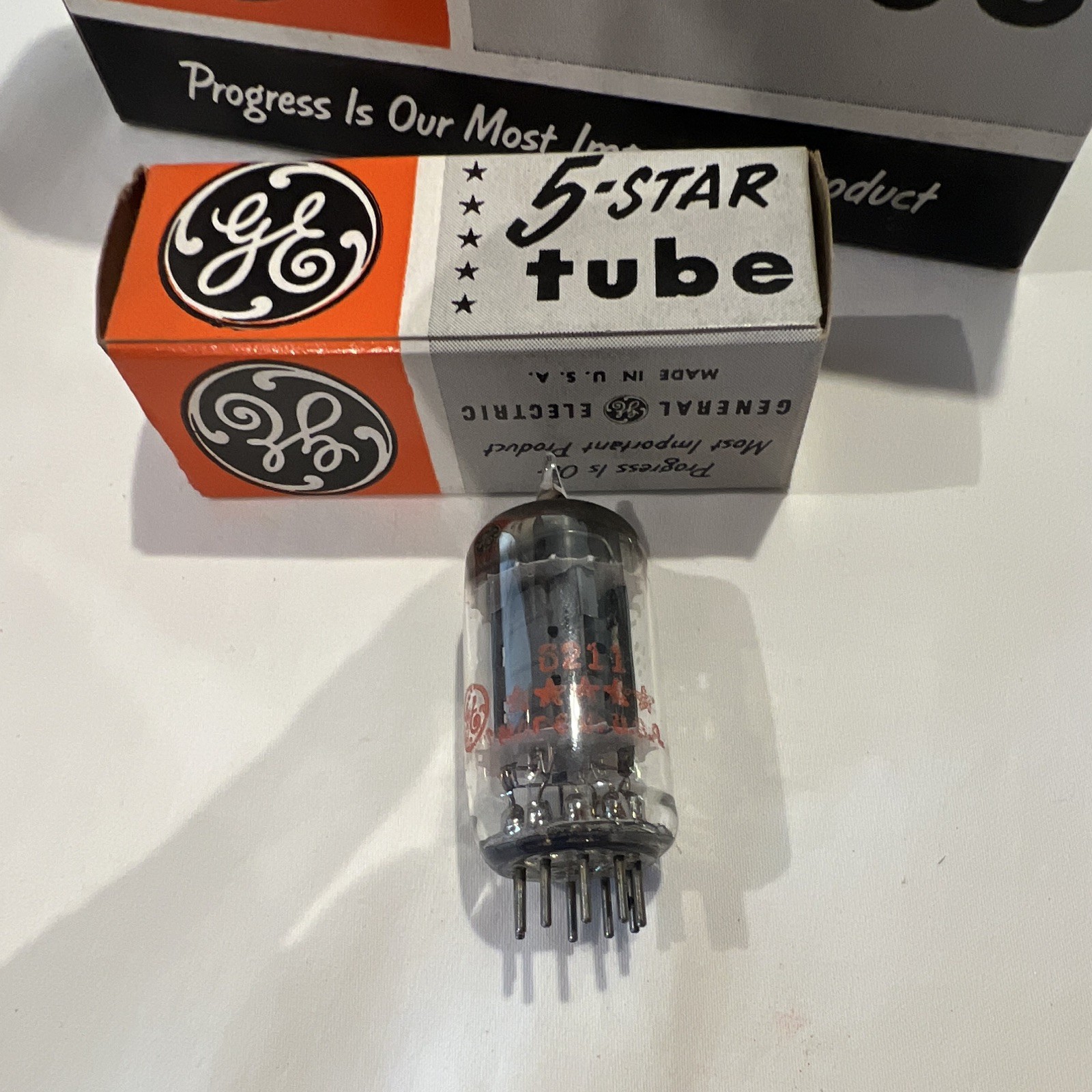 NOS GE 5 Star 6211 Electron Tube Vacuum Tube New in Box Model 6211 Lot of 5