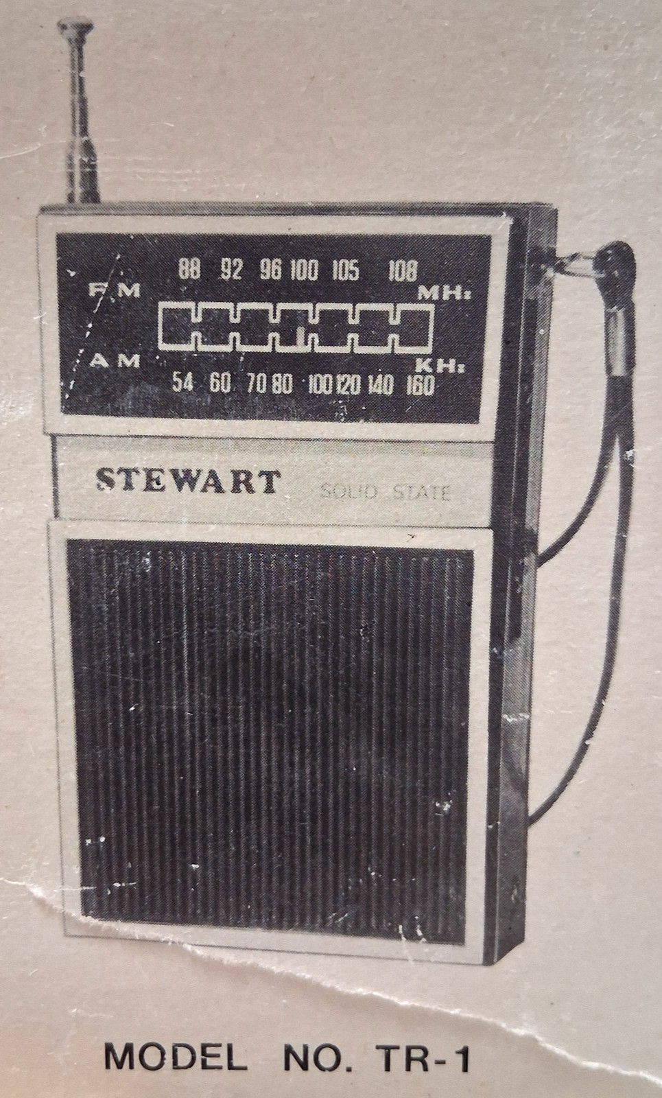 AM FM Portable Radio – Vintage Stewart – TR-1 – Tested – Complete in Retail Box