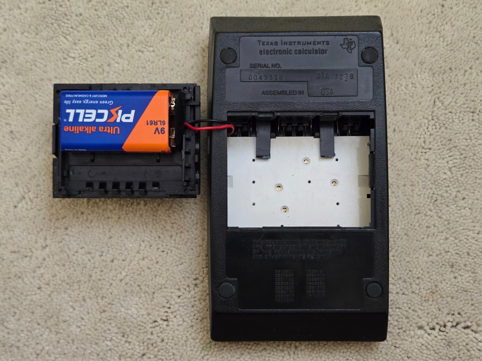 Texas Instruments TI Programmer Calculator, case & battery, 1978, USA, works