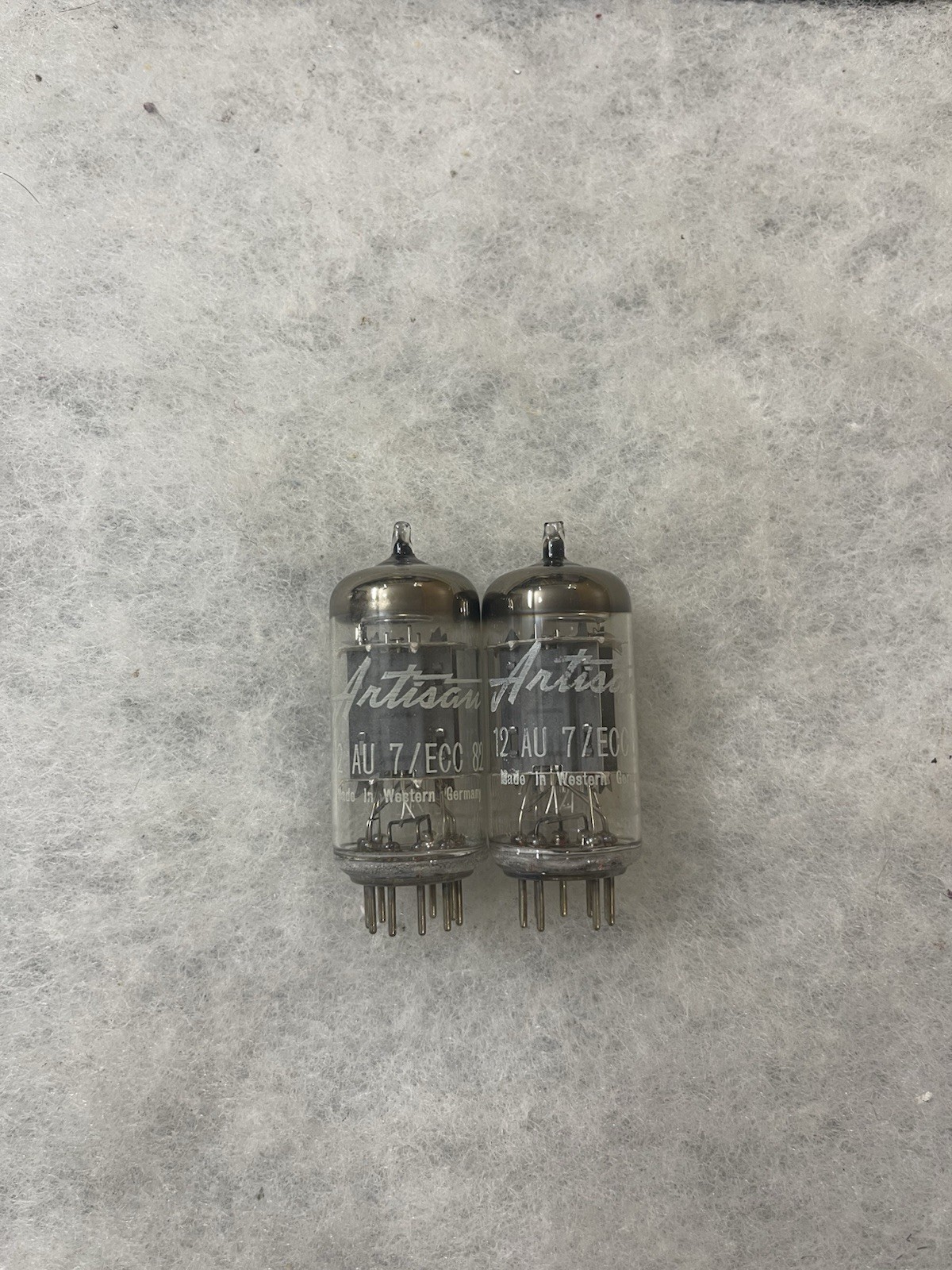 Telefunken ECC82 12AU7 ECC802S Diamond Bottom Ribbed Plate NOS Matched Pair #1