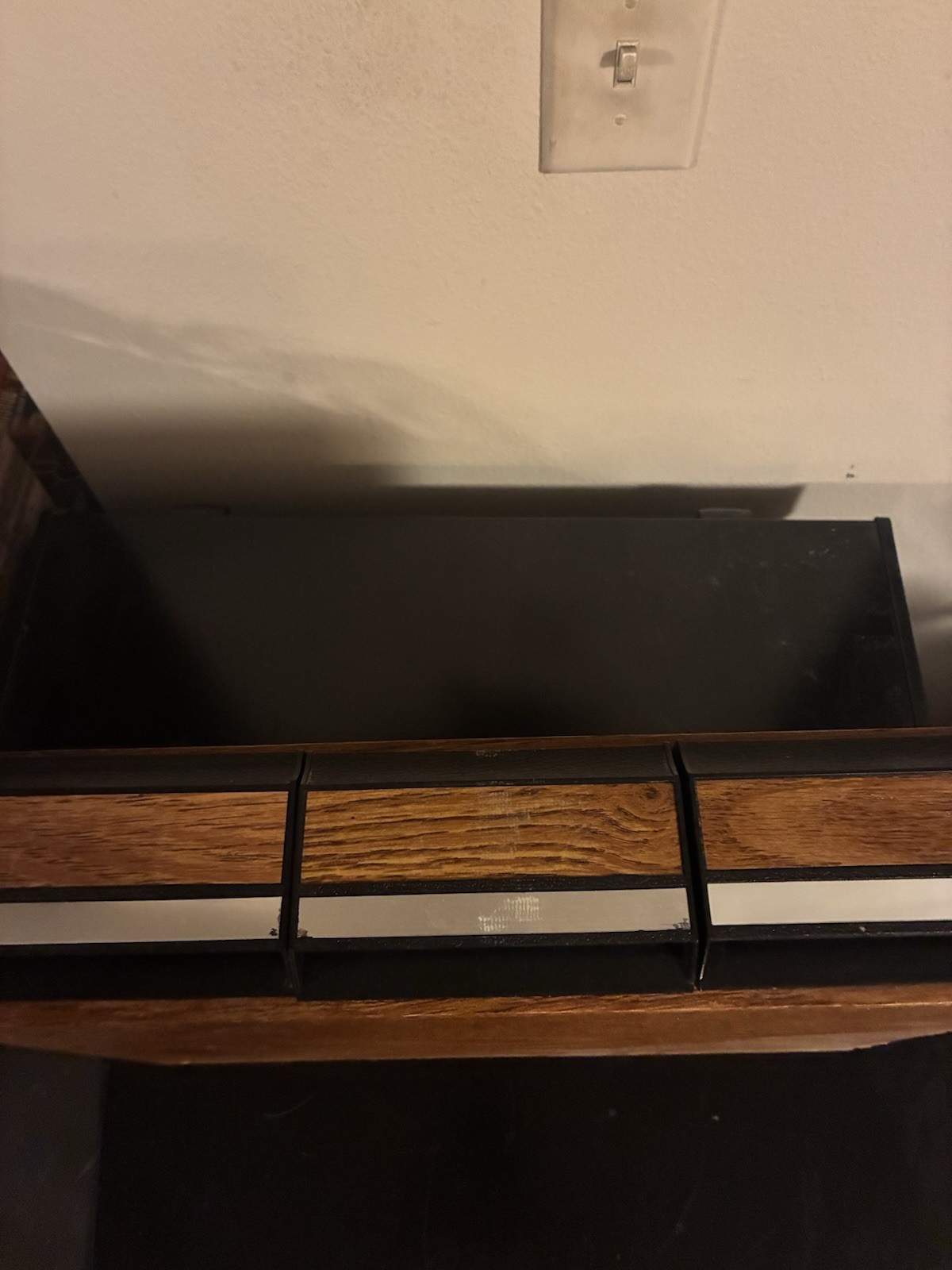 Vintage Audio Cassette Storage Holder Wood Look 3 Drawer Cabinet Holds 42