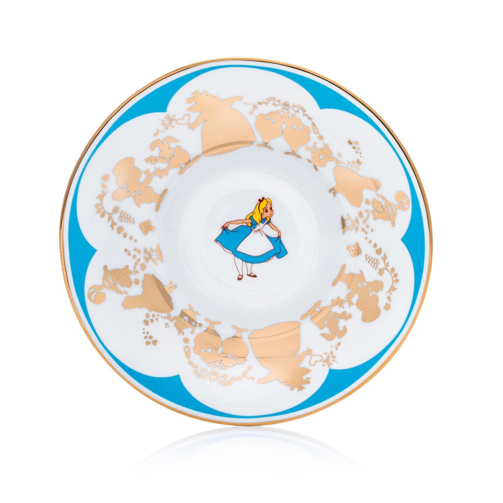 Disney Alice in Wonderland Cup and Saucer, Fine Bone China, 7.5 × 15 ×