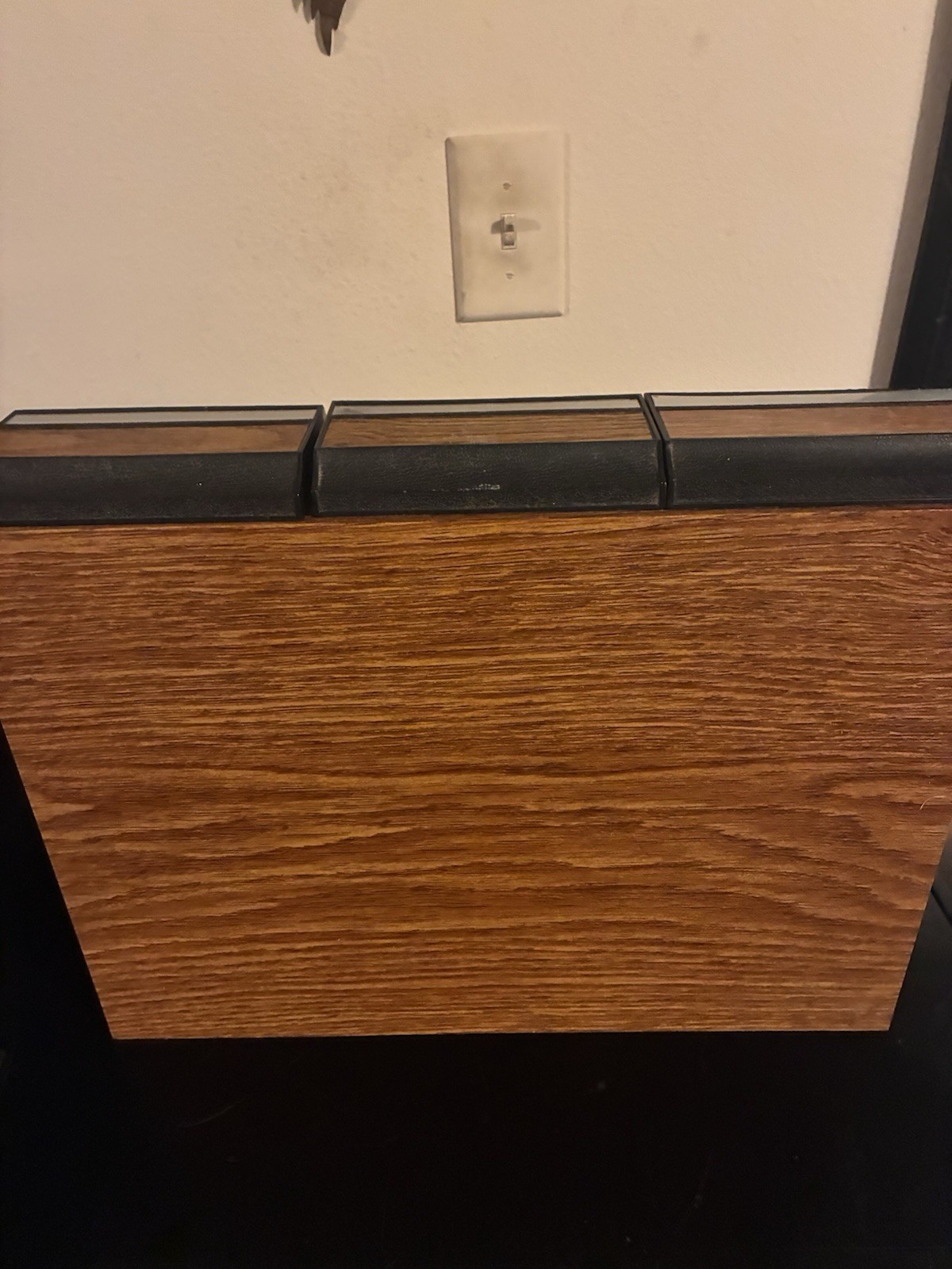 Vintage Audio Cassette Storage Holder Wood Look 3 Drawer Cabinet Holds 42